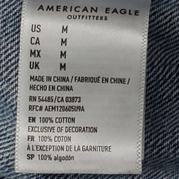 American Eagle jeans vintage style medium jean buttonup coat - Picture 6 of 14